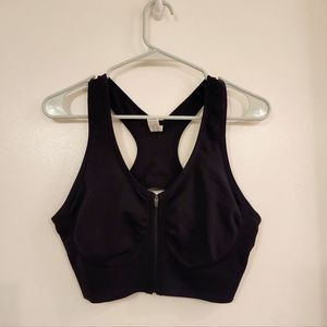 90 Degree Black zippered sports bra size XL